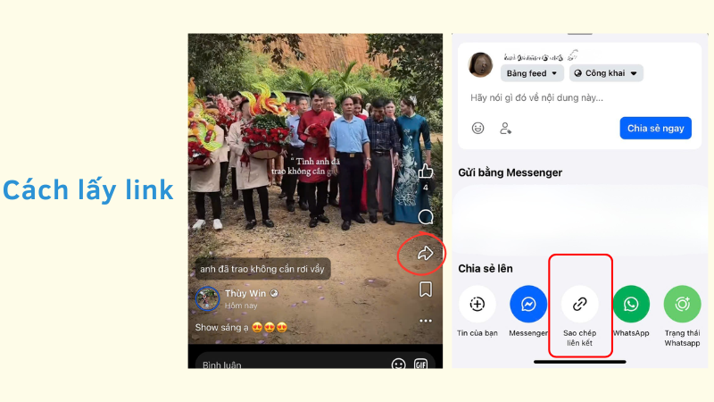 Sao chép link bài viết cần lấy ID