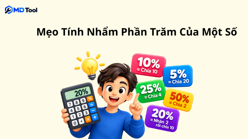 Mẹo tính nhẩm phần trăm của một số nhanh không cần máy tính