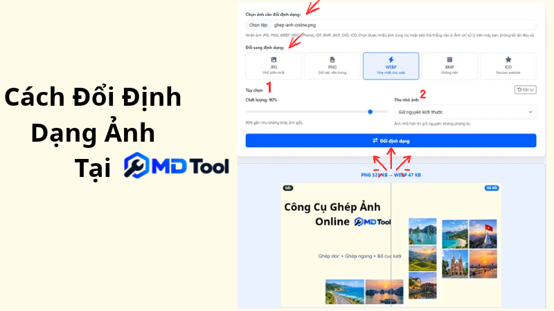 Hướng dẫn đổi định dạng ảnh online tại MD Tool