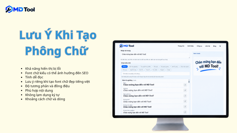 Lưu ý khi tạo phông chữ online