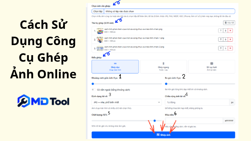 Cách sử dụng công cụ ghép ảnh trực tuyến MD Tool