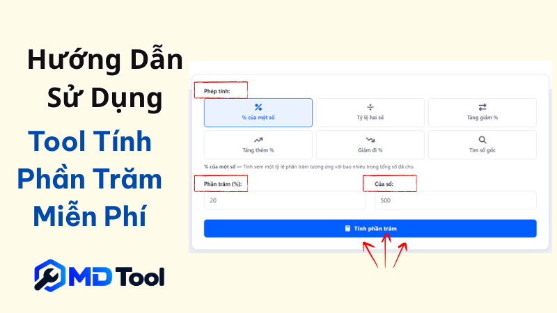 Hướng dẫn dùng tool tính phần trăm online