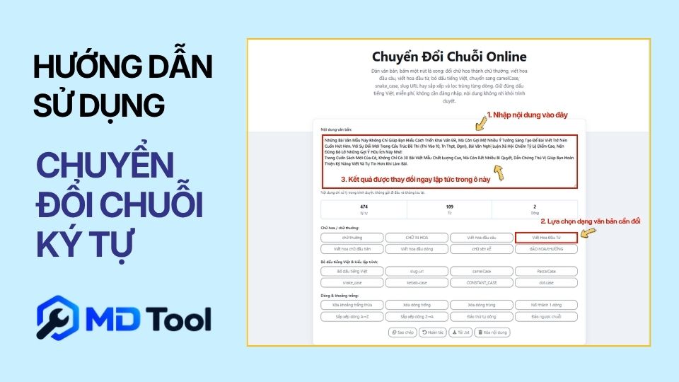 Hướng dẫn sử dụng công cụ chuyển đổi chuỗi online