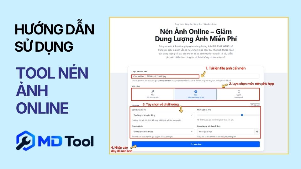 cách giảm dung lượng ảnh bằng MD Tool