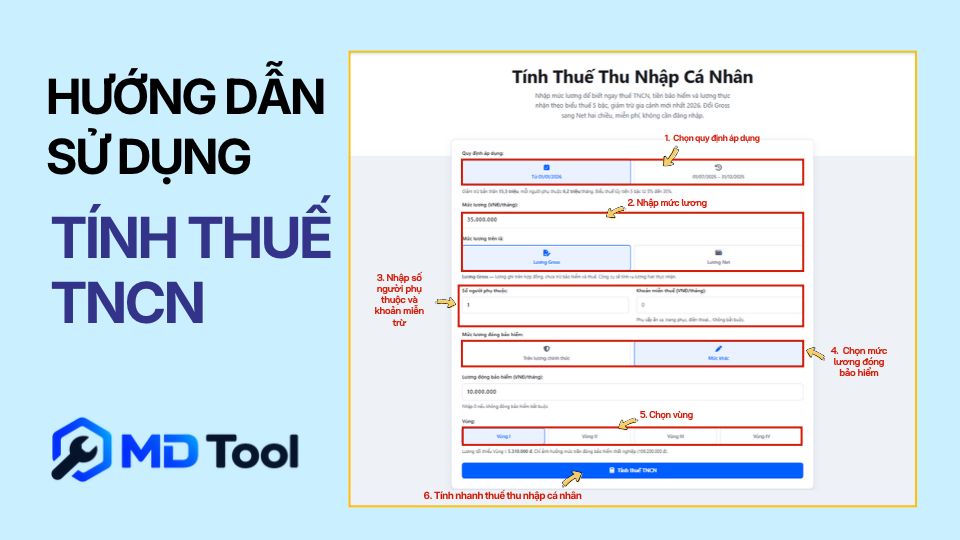 Hướng dẫn sử dụng công cụ tính thuế thu nhập cá nhân MD Tool