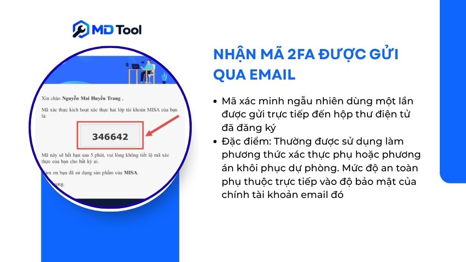 Tạo mã 2FA gửi qua Email