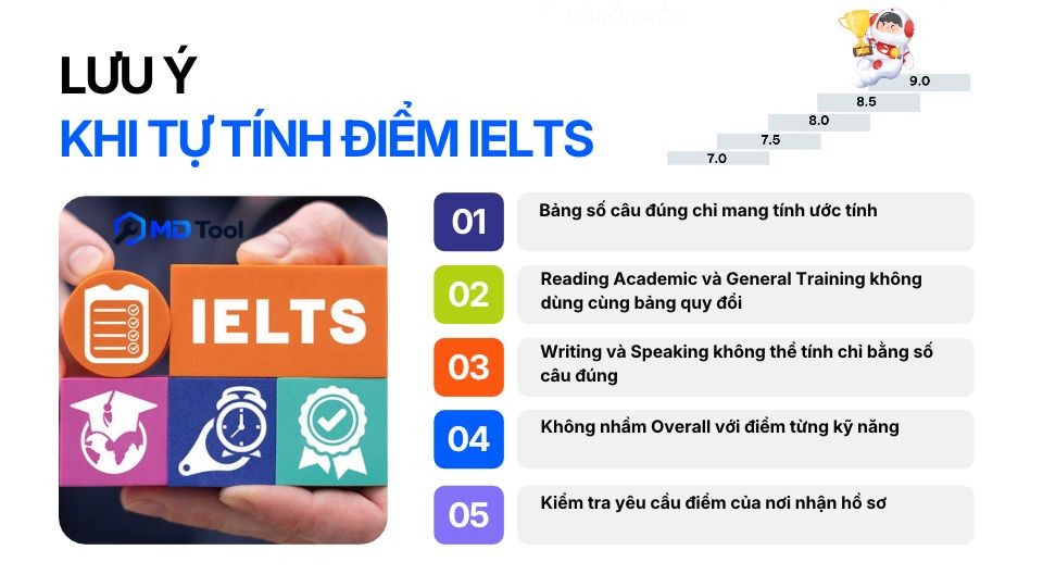Lưu ý khi tự tính điểm IELTS