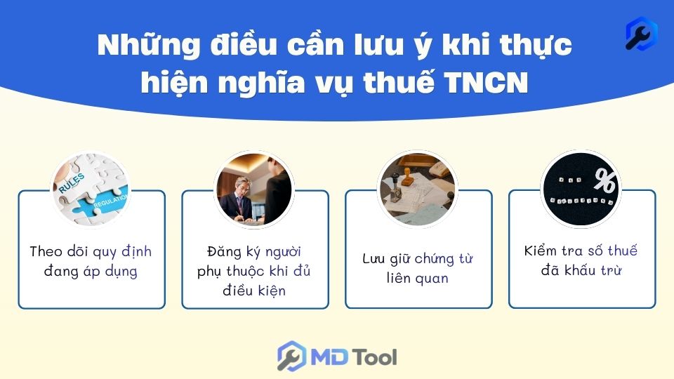 Những điều cần lưu ý khi thực hiện nghĩa vụ thuế TNCN
